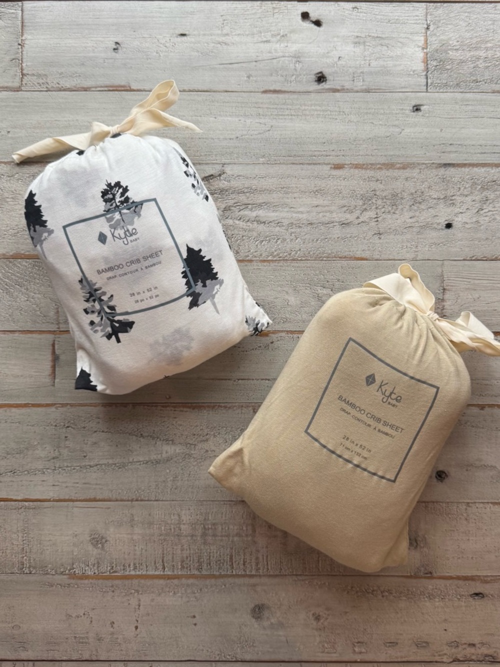 Kyte Baby crib sheet bundle of 2 Black & White Tree & Wheat both retired GUC+
